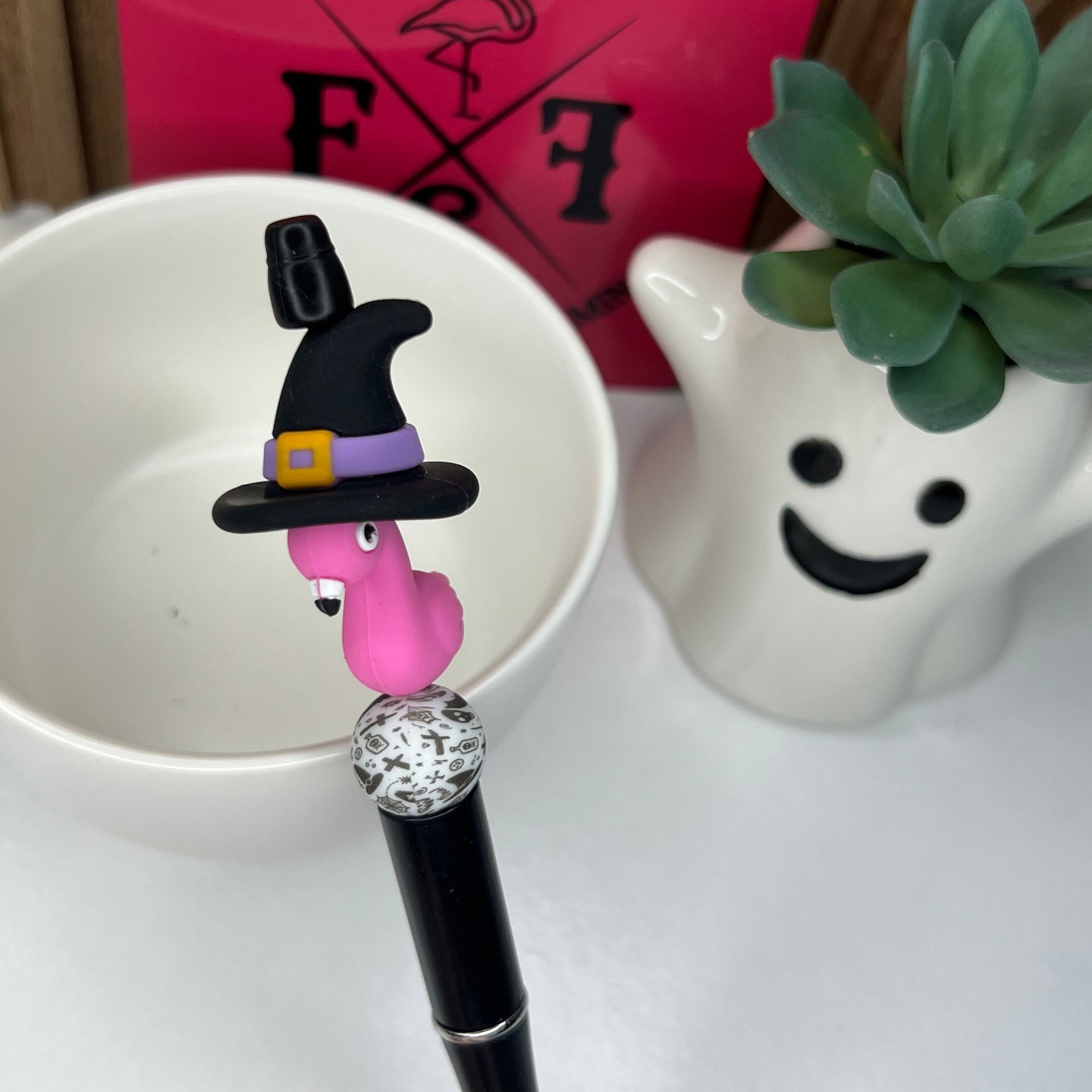 Witchy Flamingo Plastic Pen
